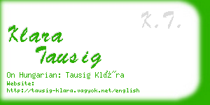 klara tausig business card